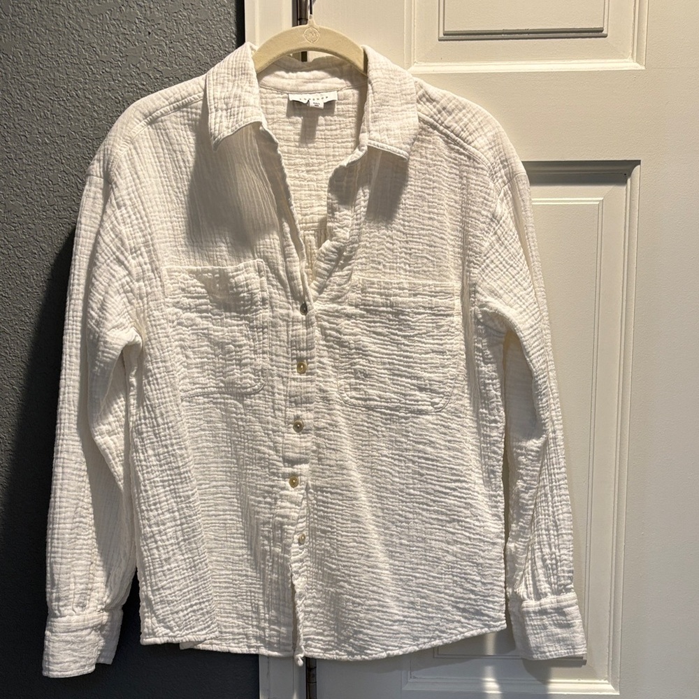 Nordstrom’s Topshop Textured White Blouse